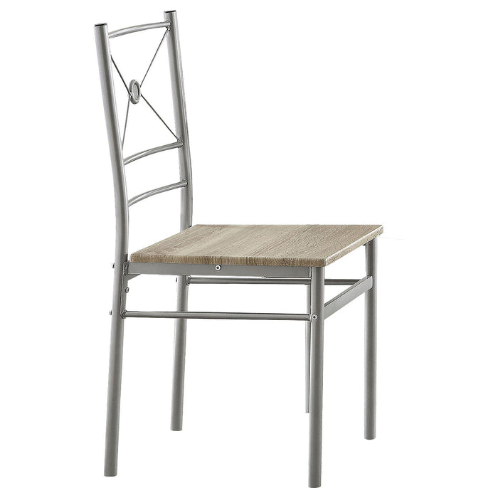 5 Piece Rectangle Dining Set With Tubing Base