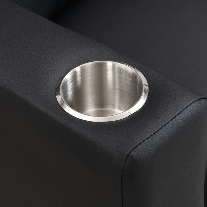 Sally Deluxe Kids Recliner Chair With Cup Holder - Black