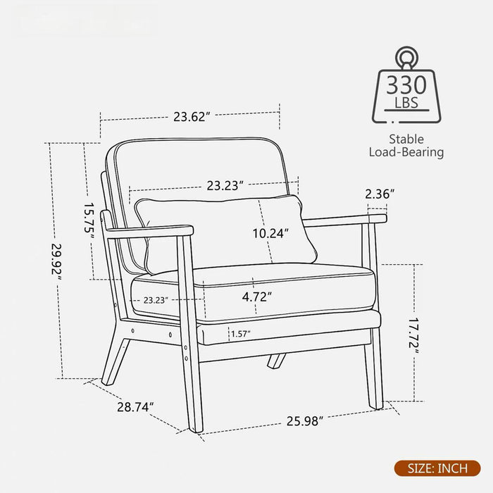 Living Room Chair With Lumbar Pillow