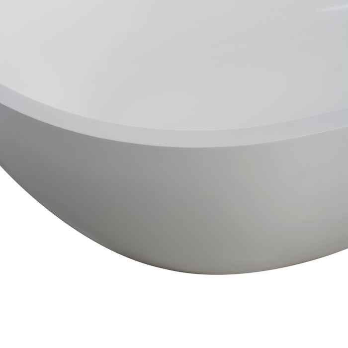 Small Size Stone Resin Solid Surface Oval Shape Freestanding Bathtub For The Bathroom - Matte White