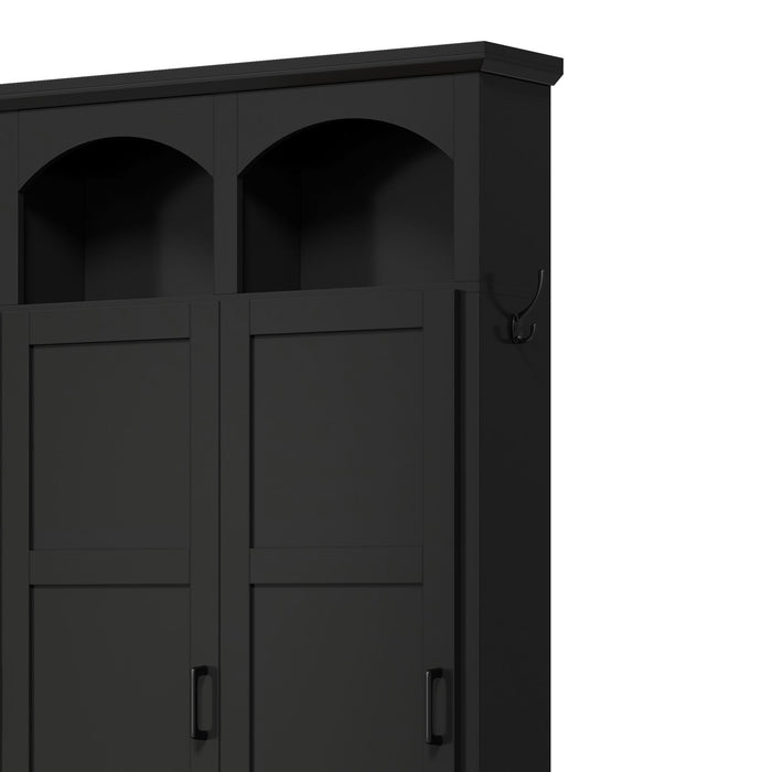 Classic Arched Design Hall Tree With 3 Hidden Storage