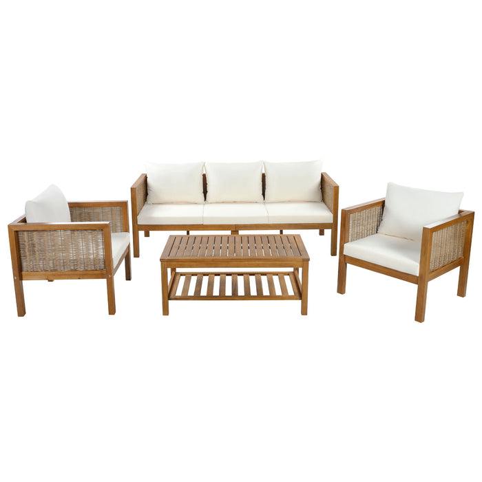 Patio Set Outdoor With Coffee Table And Cushions