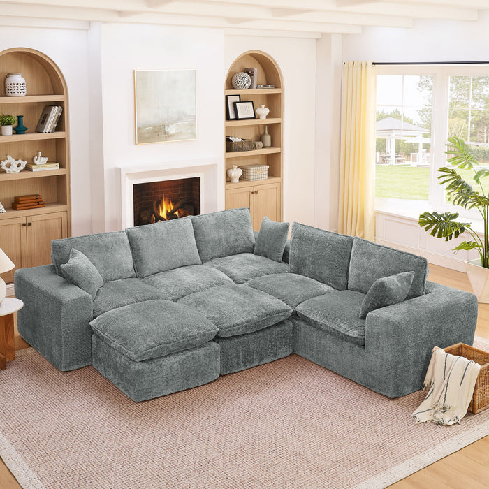 Sectional Sofa With Moveable Ottoman