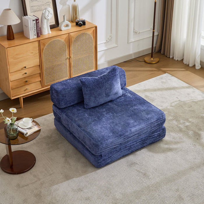 Convertible Floor Sofa Bed With Fixed Shape Frame For Living Room