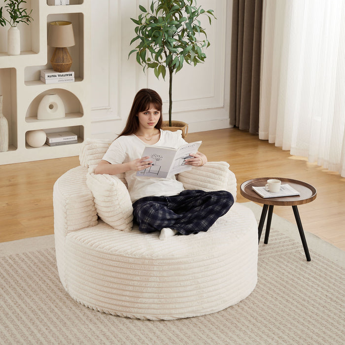 Modern Single Sofa With Backrest Pillow For Living Room