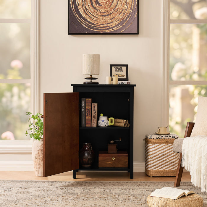 Floor Cabinet With Doors & Adjustable Shelf, Storage Cabinet For Entryway