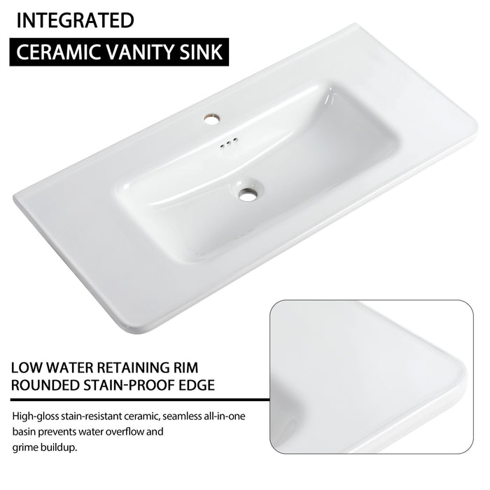 Freestanding Bathroom Vanity With Sink & 2 Soft Close Doors