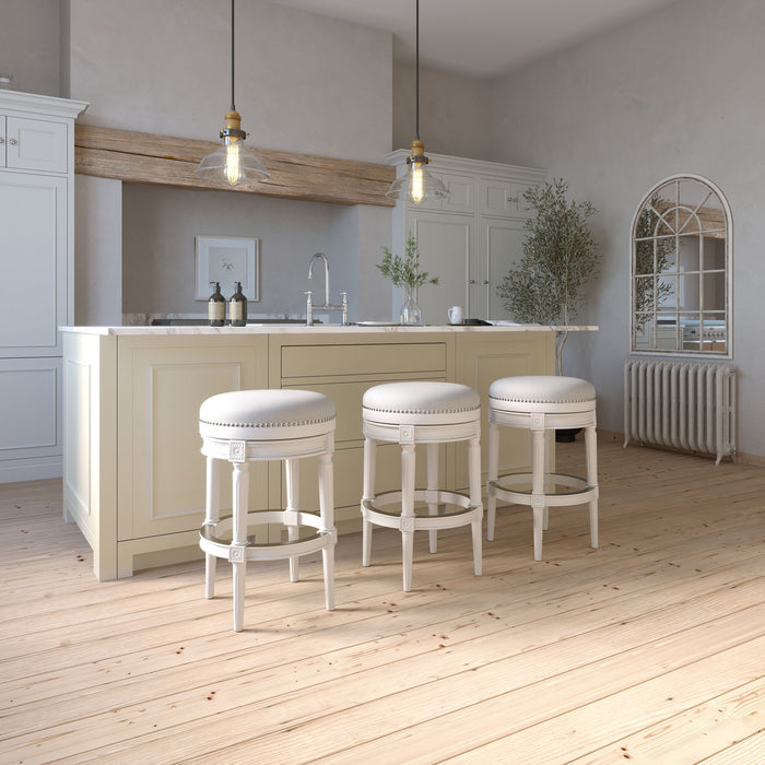 Rustic Elegance Backless Swivel Stool