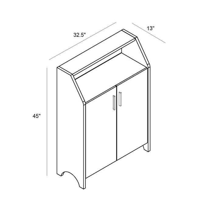 Modern Shoe / Storage Cabinet Two Door With 4 Shelves