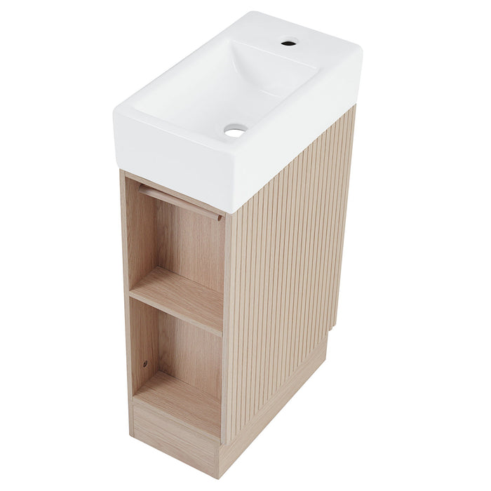 Modern Bathroom Vanity With Sink And 2 Tier Shelf
