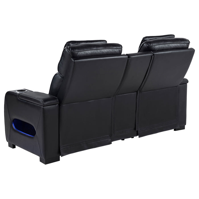 Isadora - Power Reclining Loveseat With Dual USB Charging And Built In Bluetooth Speaker - Black