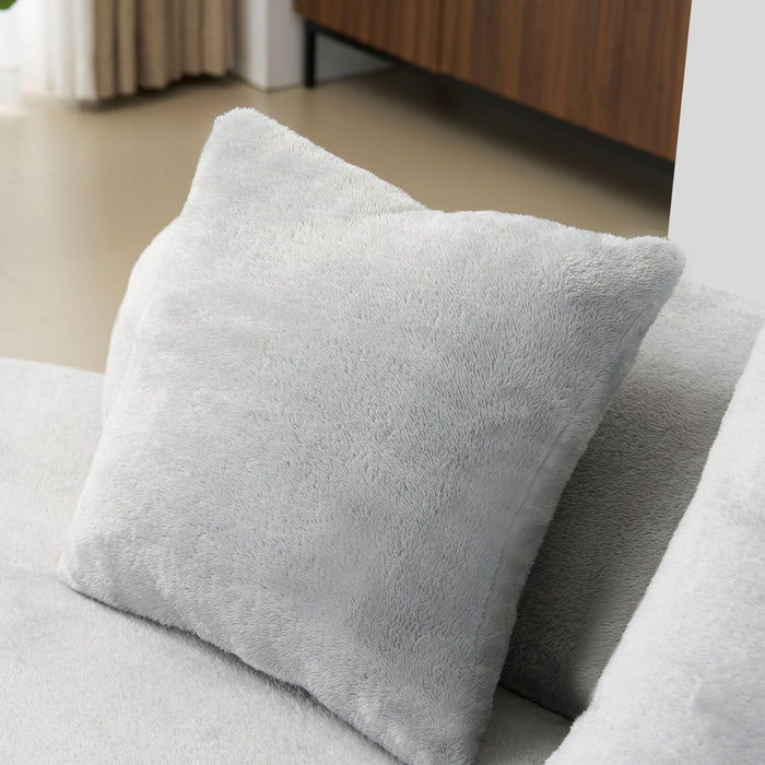 Modern Curved Sofa With Pillows