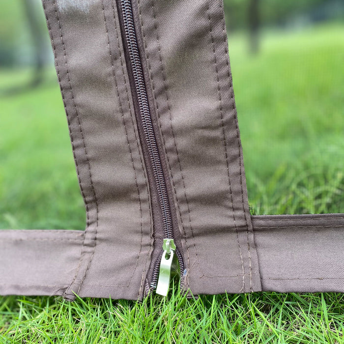 Patio Gazebo Tent With Ventilated Double Roof And Mosquito Net For Backyard Or Garden