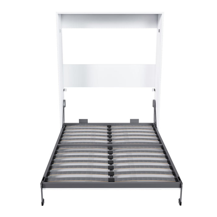 Queen Murphy Bed, Foldable Wall Bed, Space Saving Design For Bedrooms - White