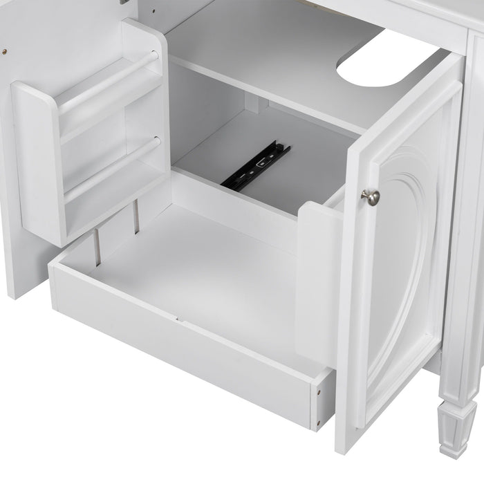 Bathroom Vanity With Sink With 2 Doors And Adjustable Shelf