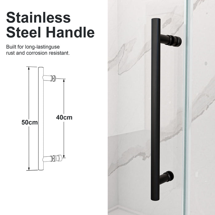 Frameless Single Sliding Shower Door With Clear Tempered Glass
