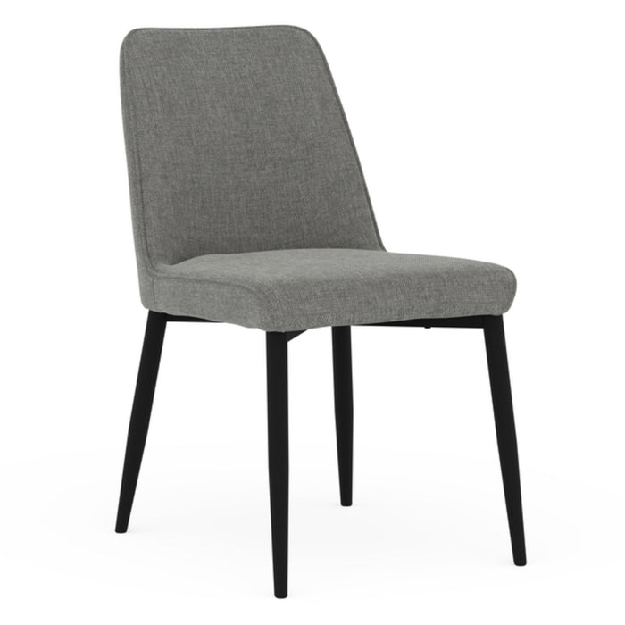 Trista - Upholstered Dining Chair With Low-Profile And Black Metal Legs - Gray