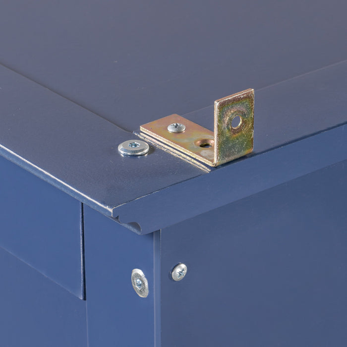 Kitchen Pantry, Freestanding Kitchen Storage Cabinet Display Cabinet With Glass Doors And 4 Built In Drawers For Living Room, Home Office - Blue