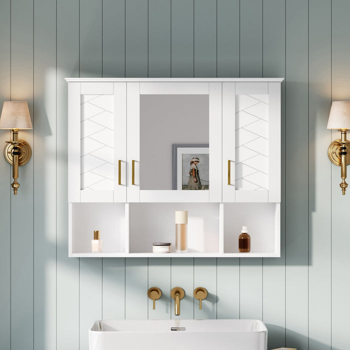 Modern Wall Mounted Medicine Cabinet With Adjustable Shelves, Soft Close Doors, High Define Mirror