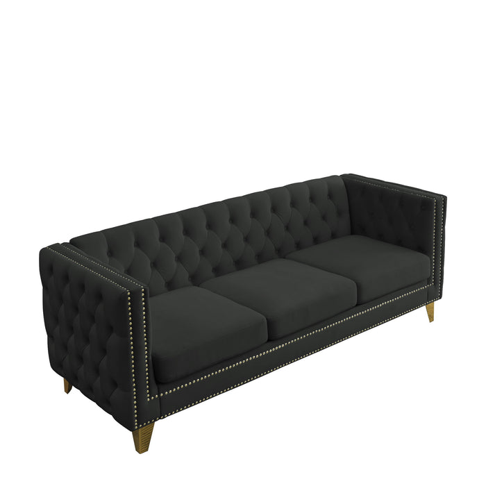 Modern Sofa With Button Tufting, Upholstered Couch For Living Room