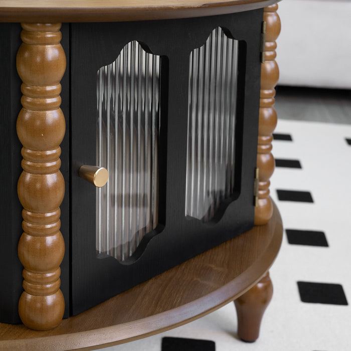 Round 3 Door Storage Coffee Table For Living Room