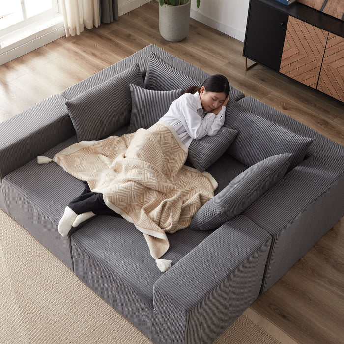 Modular L Shaped Sectional Compressed Sofa, Free Combination