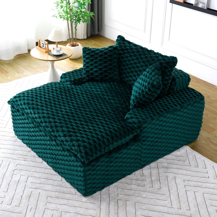 Comfort Bearing Sofa With 2 Pillows And 1 Backrest - Green