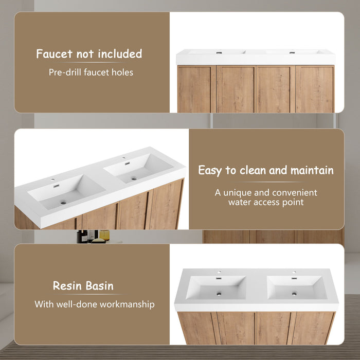 Freestanding Bathroom Vanity With Sink, Soft Close Doors