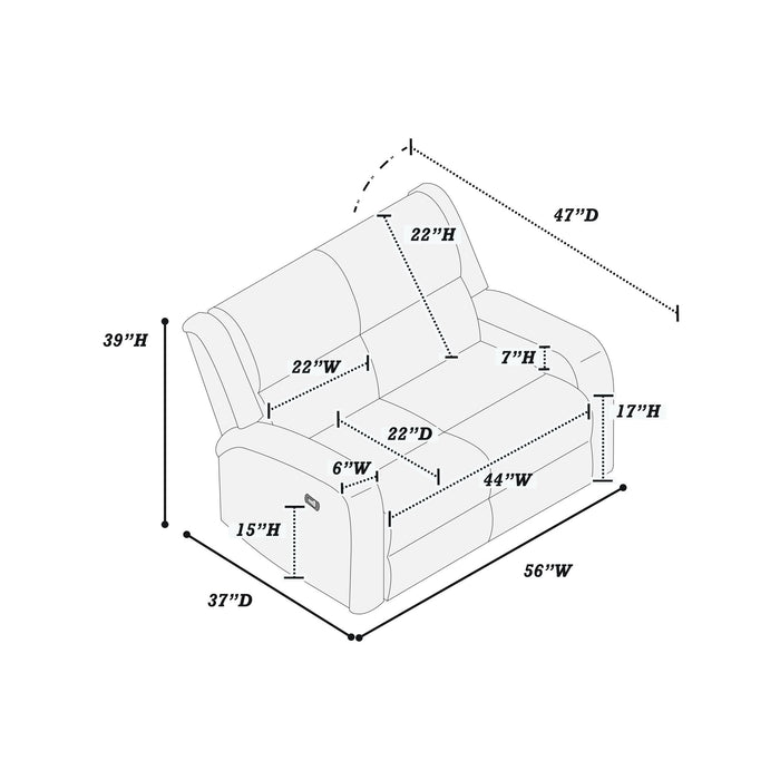 Manual Reclining Loveseat With Horizontal And Vertical Tufting