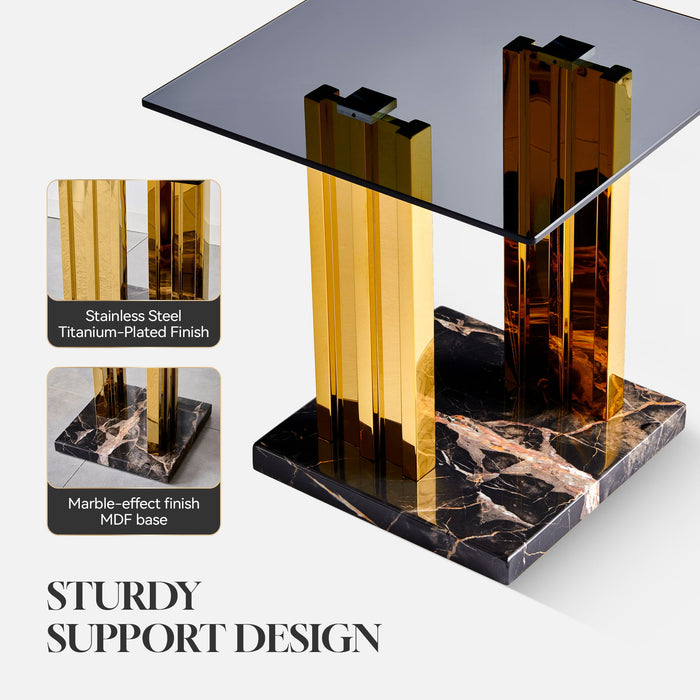 Side Table - Gray / Gold