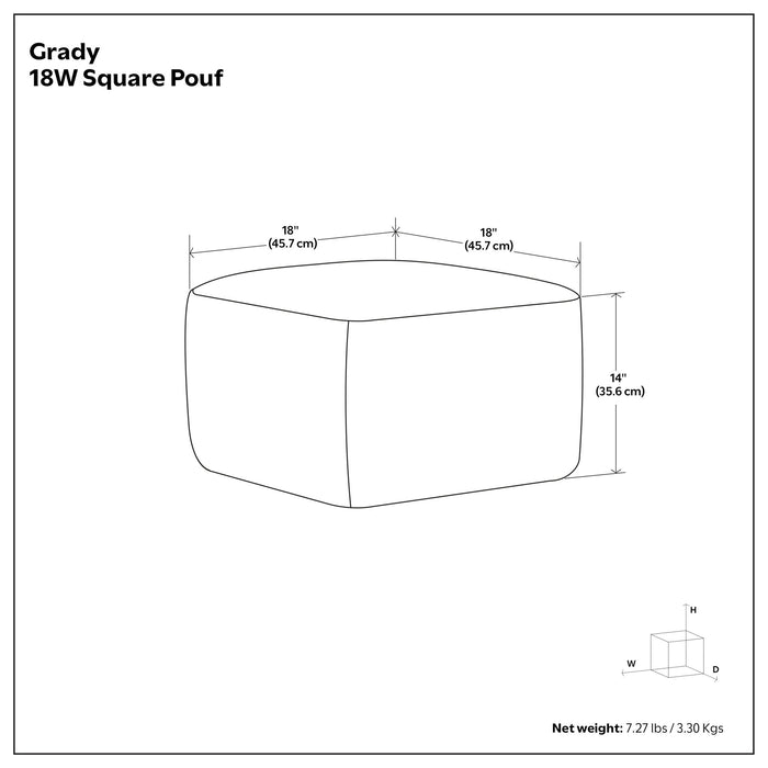 Grady - Handcrafted Square Pouf