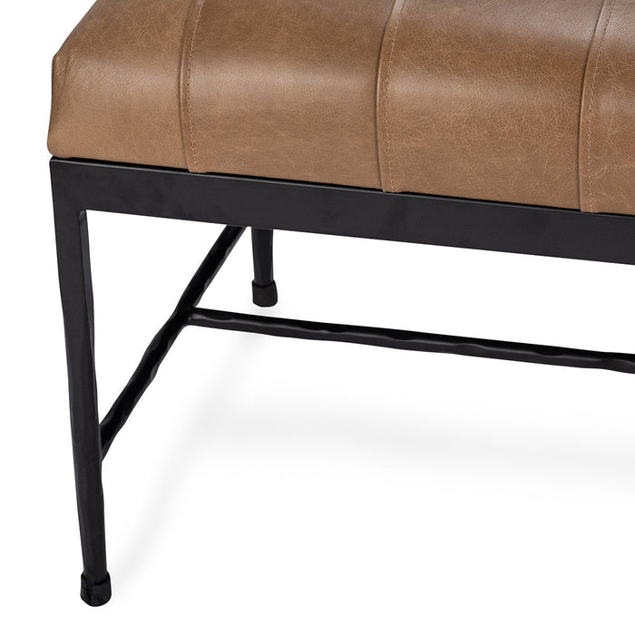 Madeleine - Leather Bench - Taupe