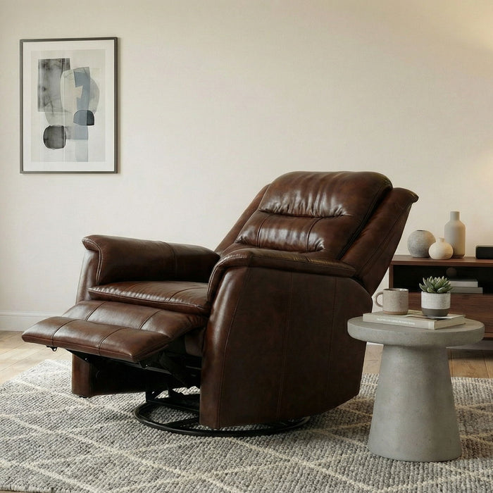 Swivel Recliner With Manual Adjustable Footrest