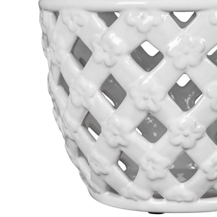 Ballas - Bird Lidded Jar - White