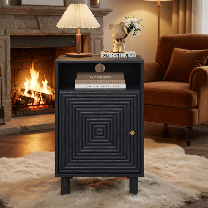 Nightstand With Charging Station & Storage