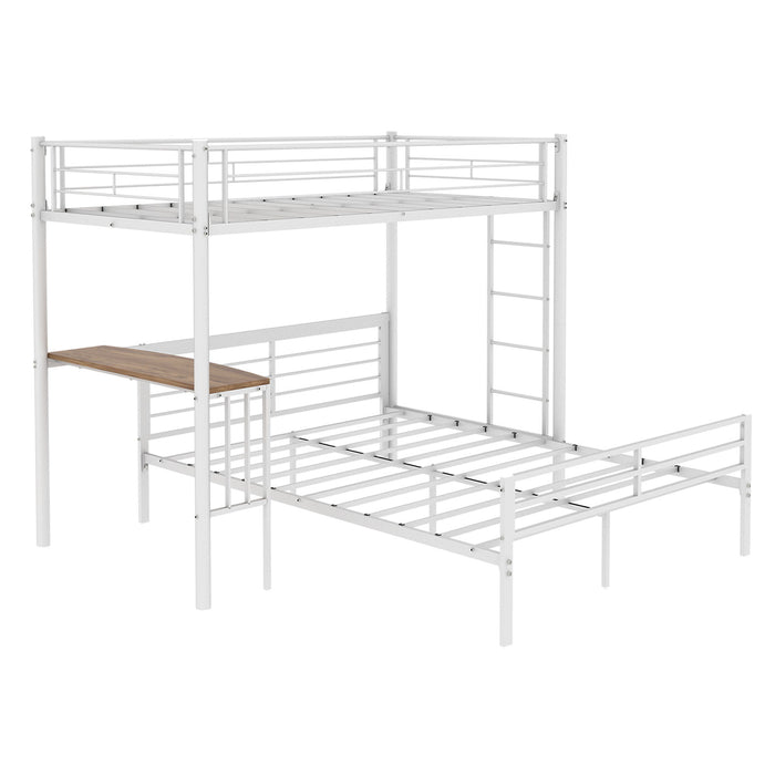 Bunk Bed With Built In Desk & Guardrail Frame