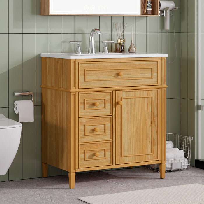 Bathroom Vanity With Flip Out Drawer, 2 Soft-Close Drawers