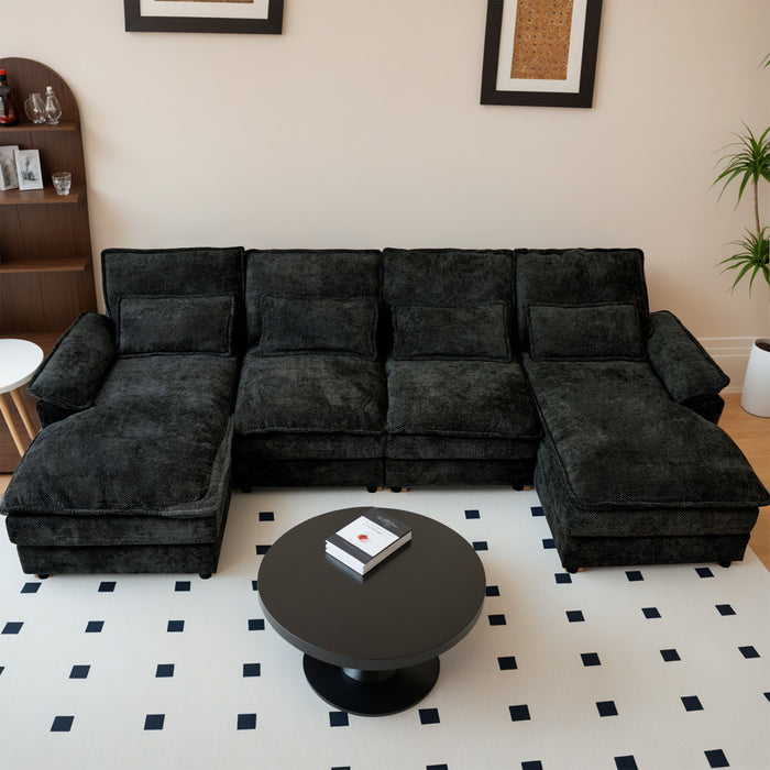 Modular Sectional Sofa Cloud Couch With Double Chaise Lounge