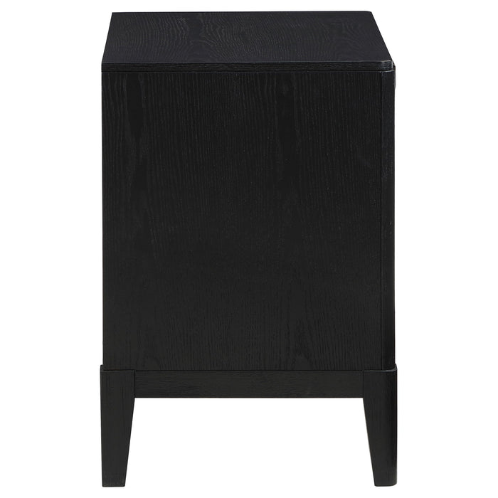 Mason - 2 Drawer Nightstand With Fluted Design - Black