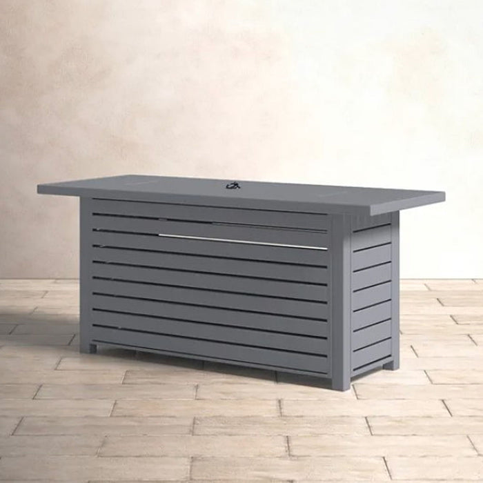 Steel Propane / Natural Gas Outdoor Fire Pit Table With Lid