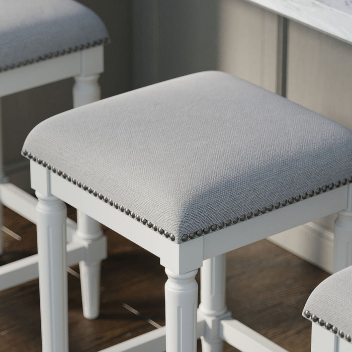 Square Stool With Upholstered Seat