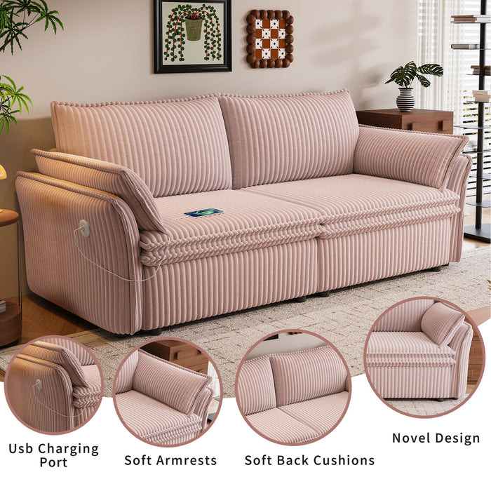 2 In 1 Convertible Sofa Bed, Multi Functional Living Room Furniture