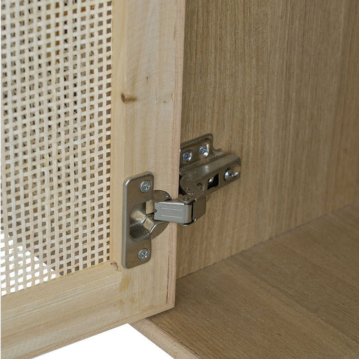 Wooden Accent TV Cabinet With 3 Doors - Brown