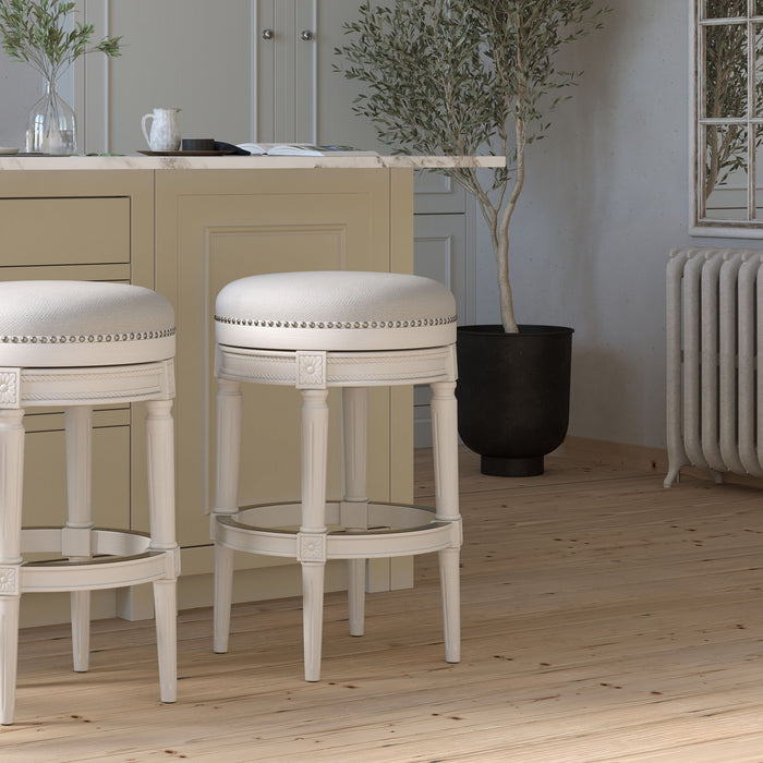 Rustic Elegance Backless Swivel Stool