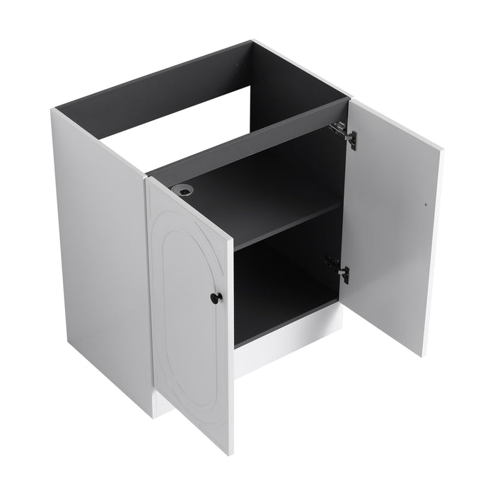 Contemporary Freestanding Bathroom Vanity With Resin Sink & Soft-Close Cabinet Doors