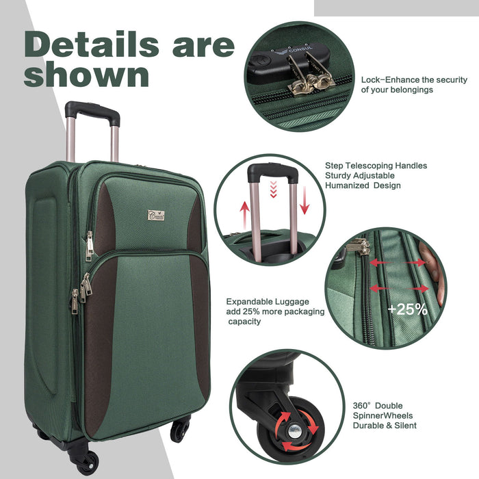 4 Piece Set Softshell Luggage