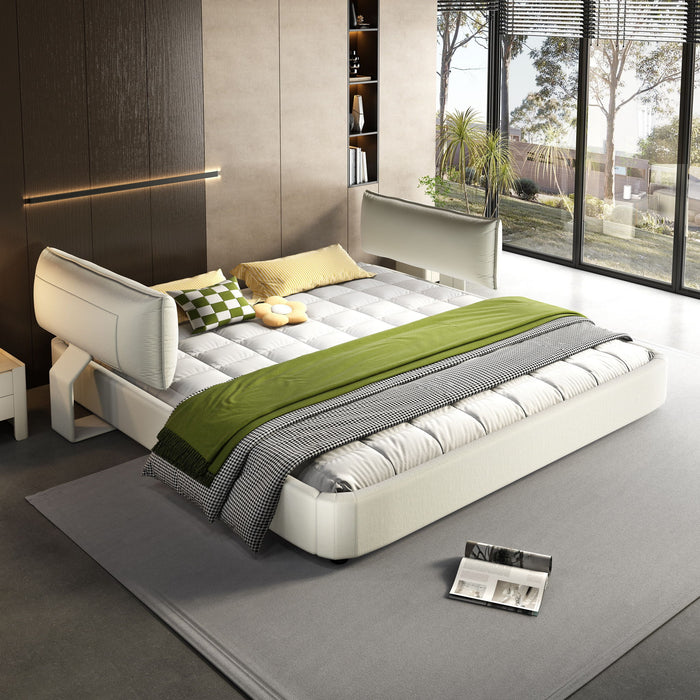 Cloud Bed Frame With Oversized Padded Movable Headboard