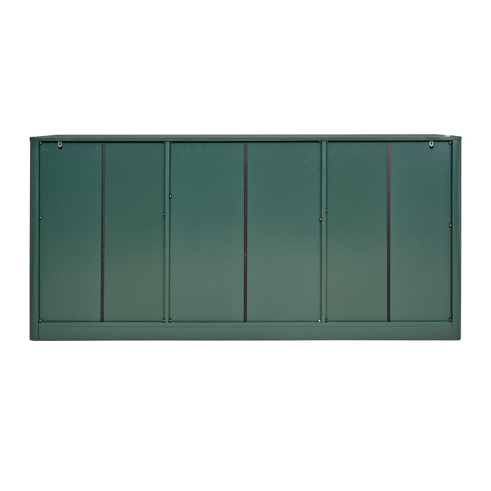 Large Fluted Buffet Sideboard, Wine Bar Storage Cabinet With 6 Doors & 2 Drawers
