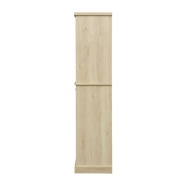 4 Door Storage Cabinet With 1 Drawer And 4 Adjustable Inner Shelves - Natural