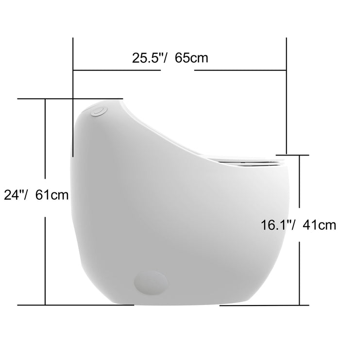 Modern Egg Shape Toilet 1.28 Gpf Single Flush Ceramic
